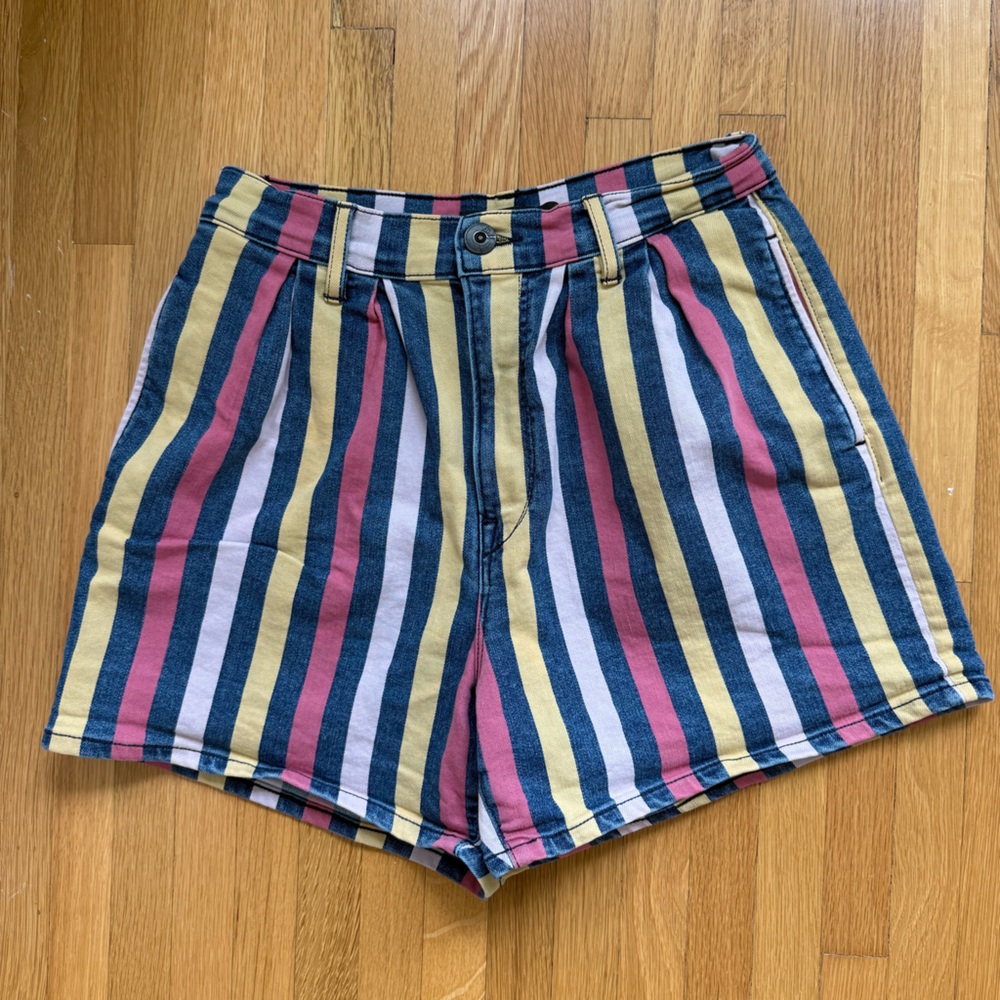 3x1 Anthropologie Striped Multicolor Denim Women's Shorts